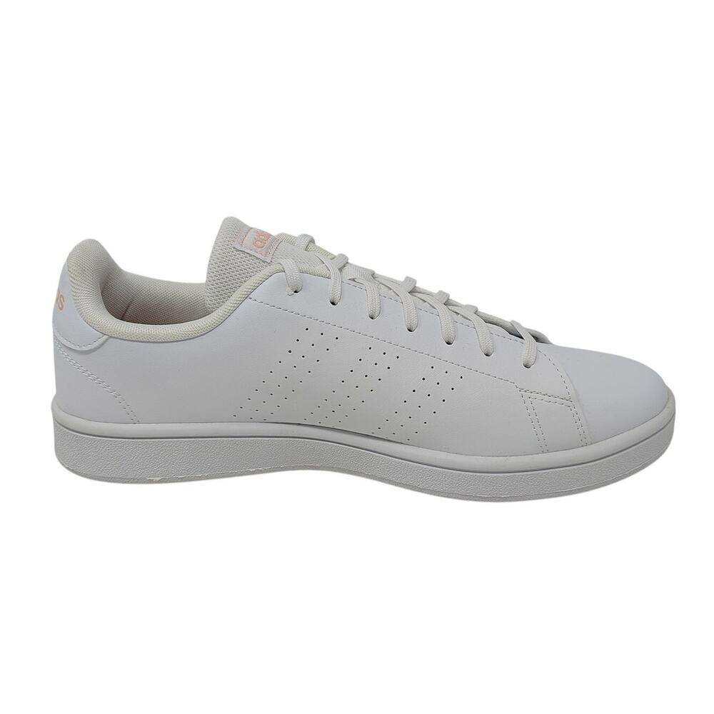 New Adidas Shoes Womens 10 Advantage Base 2.0 White Pink Low Top Sneakers - Picture 4 of 10